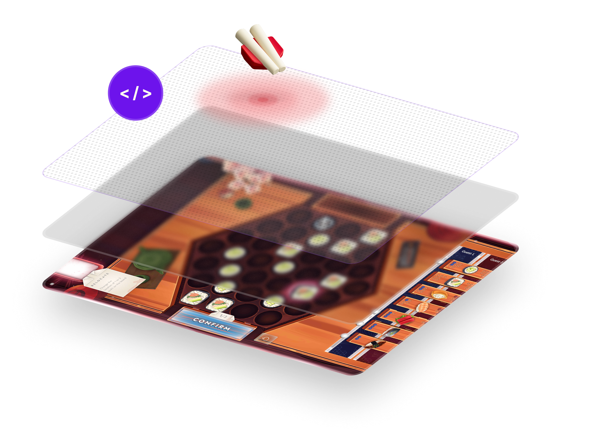 Board touch screen architecture