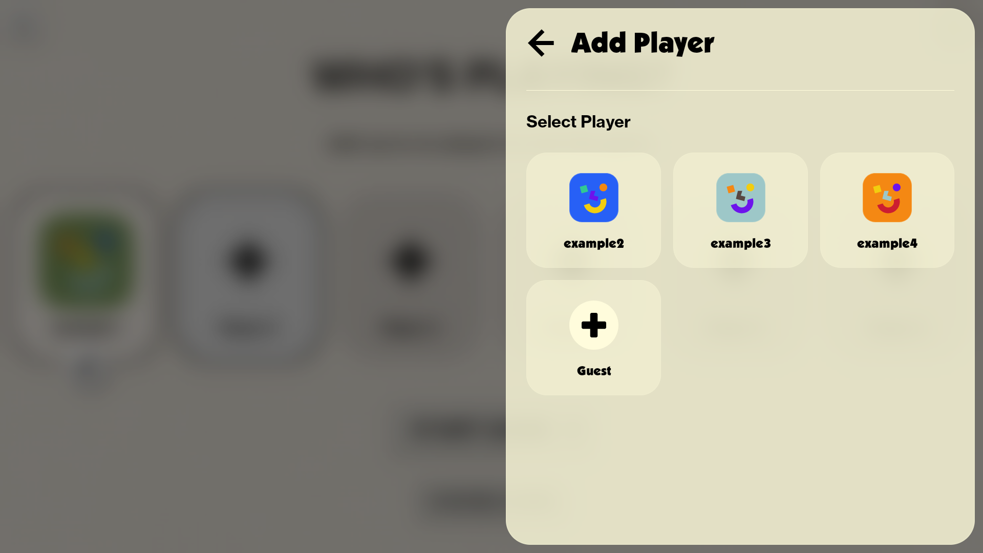 Add player selector